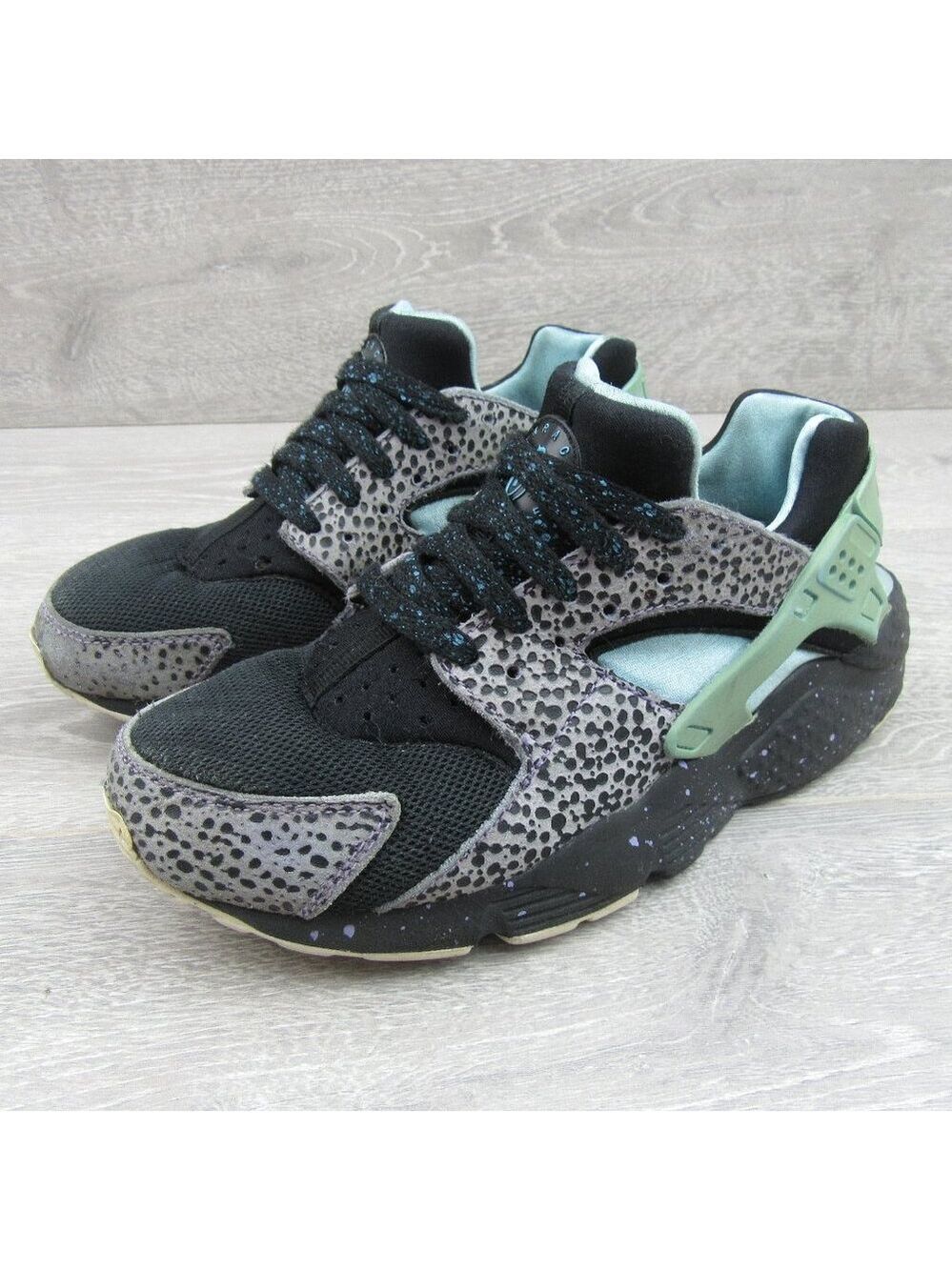 Nike Air Huarache Run Safari Pack Purple Black Sneakers Size 6Y *USED*